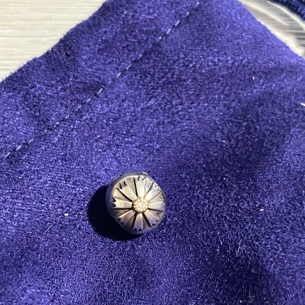 Pandora sterling silver and 14K gold CZ accent clip